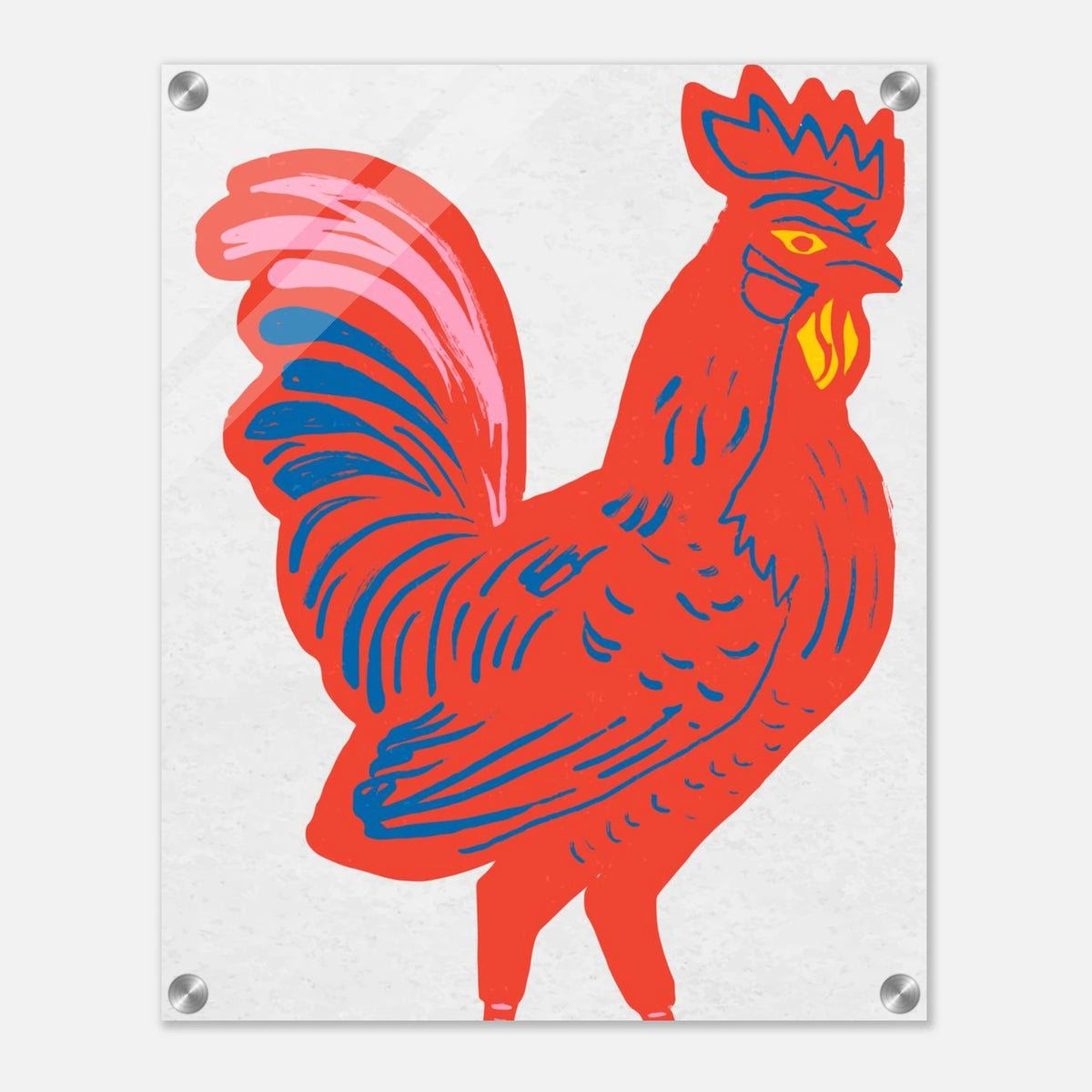 Rooster Wall Art Acrylic Print For Farmhouse Kitchen Decor Folk Art Chicken Artwork For Country – product image 4