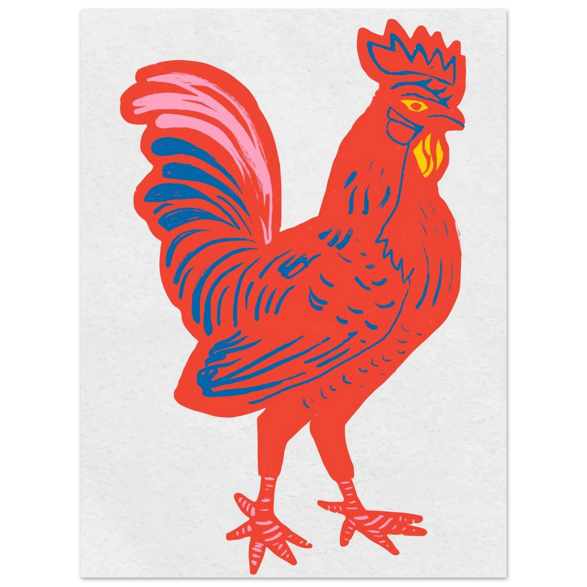 Rooster Wall Art Folk Art Chicken Poster Print Farmhouse Artwork For Country Kitchen Interiors #PD_788 – product image 7