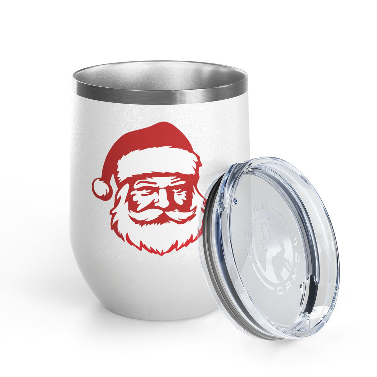 Santa Wine Tumbler Christmas Gift for Wine Lovers Festive Holiday Cup Cute Stainless Steel Travel Mug