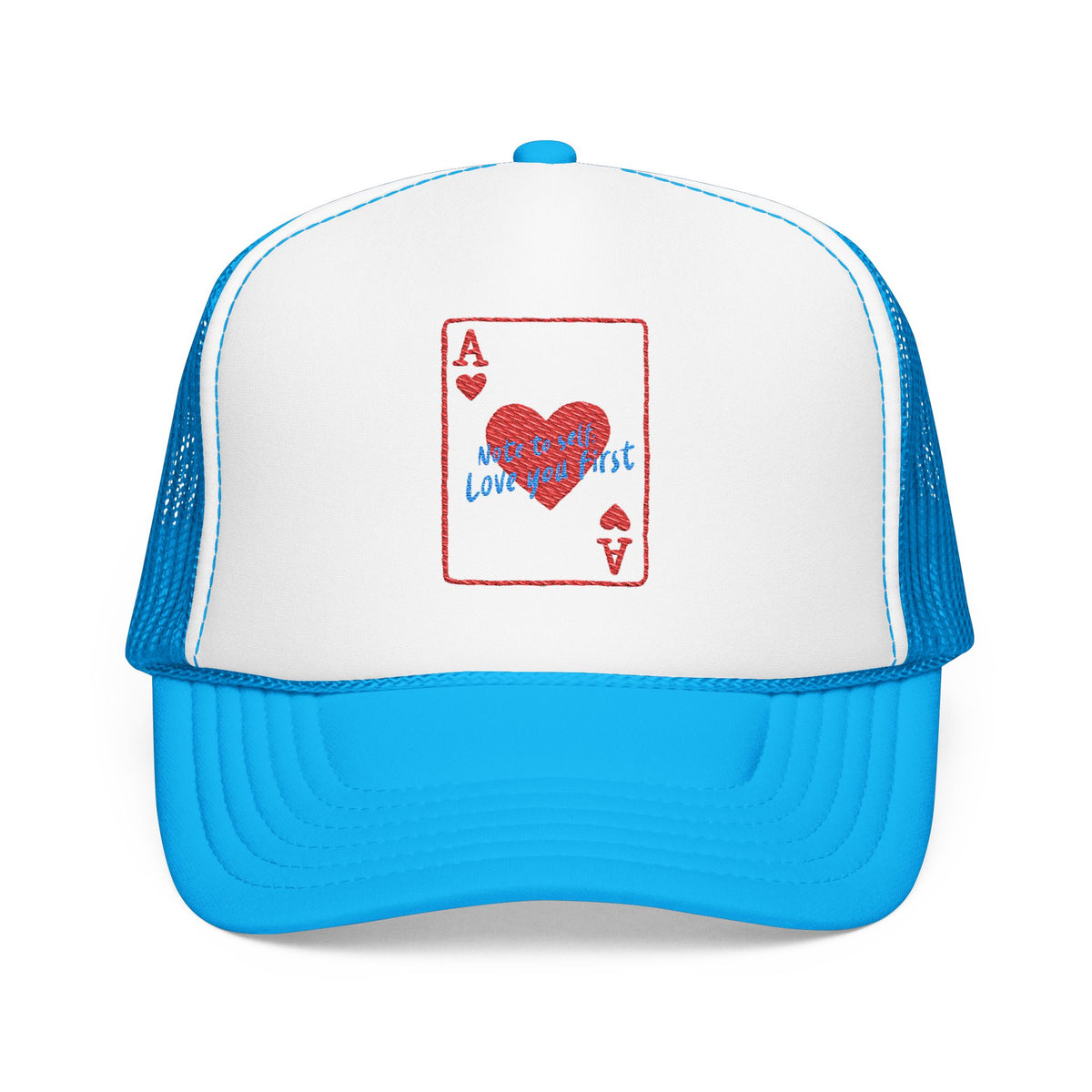 Self Love Trucker Hat Embroidered Ace Cap Womens Confidence Headwear Adjustable Foam Snapback – product image 3