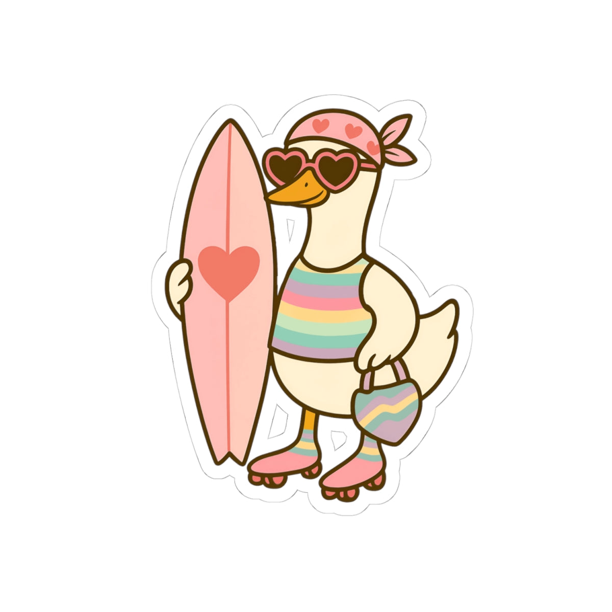 Silly Goose Sticker Gift Beach Lover Duck Vinyl Decal Present For Teen Coastal Accessory Unique Retro – product image 3