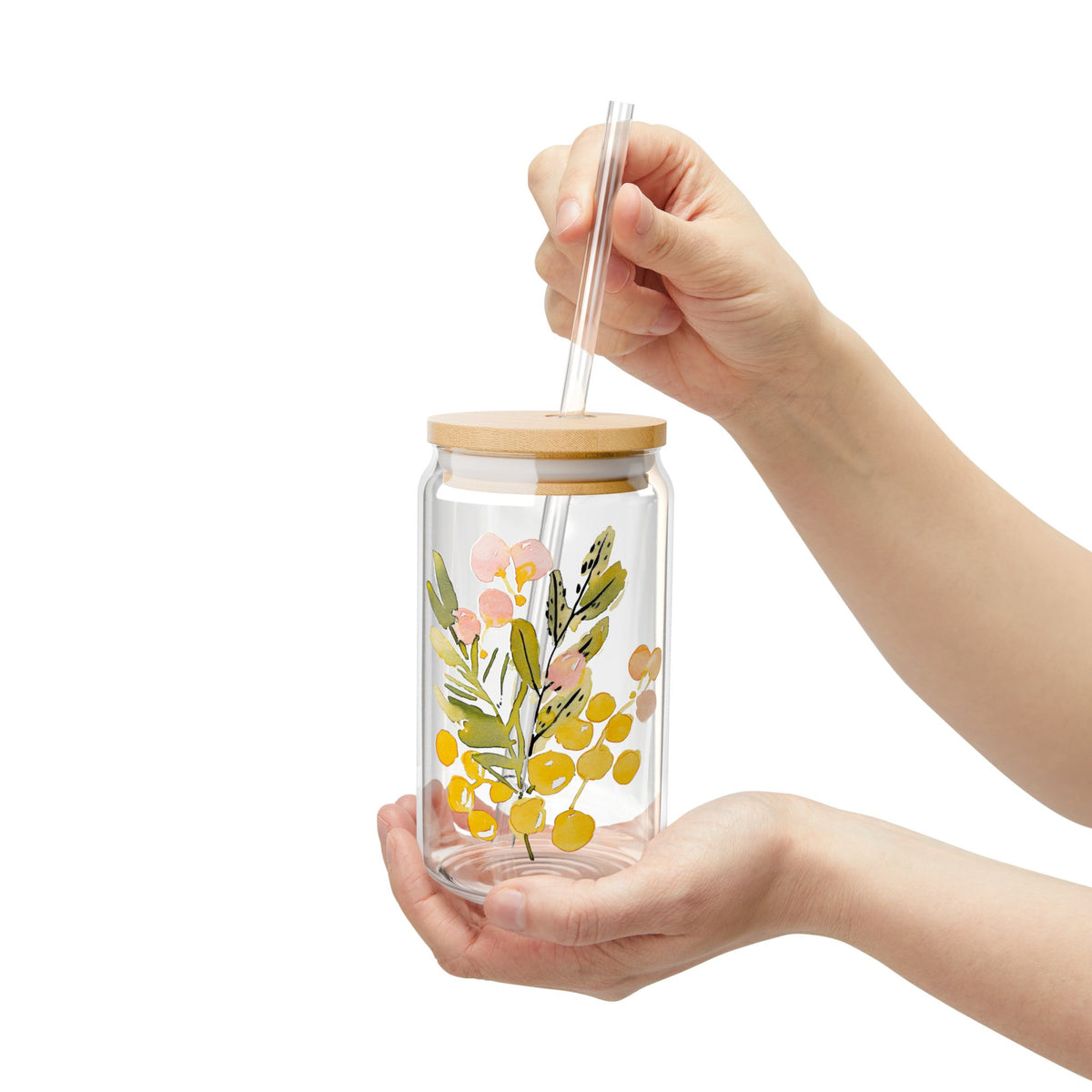 Sipper Glass Garden Drink Cup Housewarming Gift Cottage Kitchen Decor Floral Lover Present For Her – product image 7