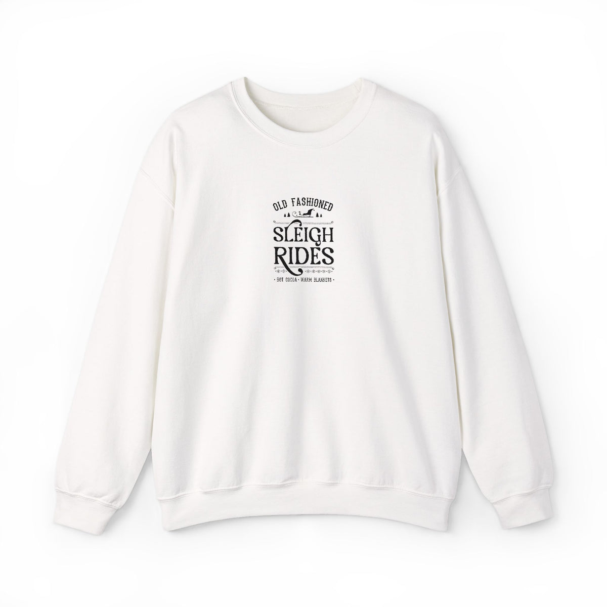 Sleigh Ride Sweatshirt Vintage Winter Pullover Hot Cocoa Lover Crewneck Snowy Day Top Reindeer Sleigh – product image 6