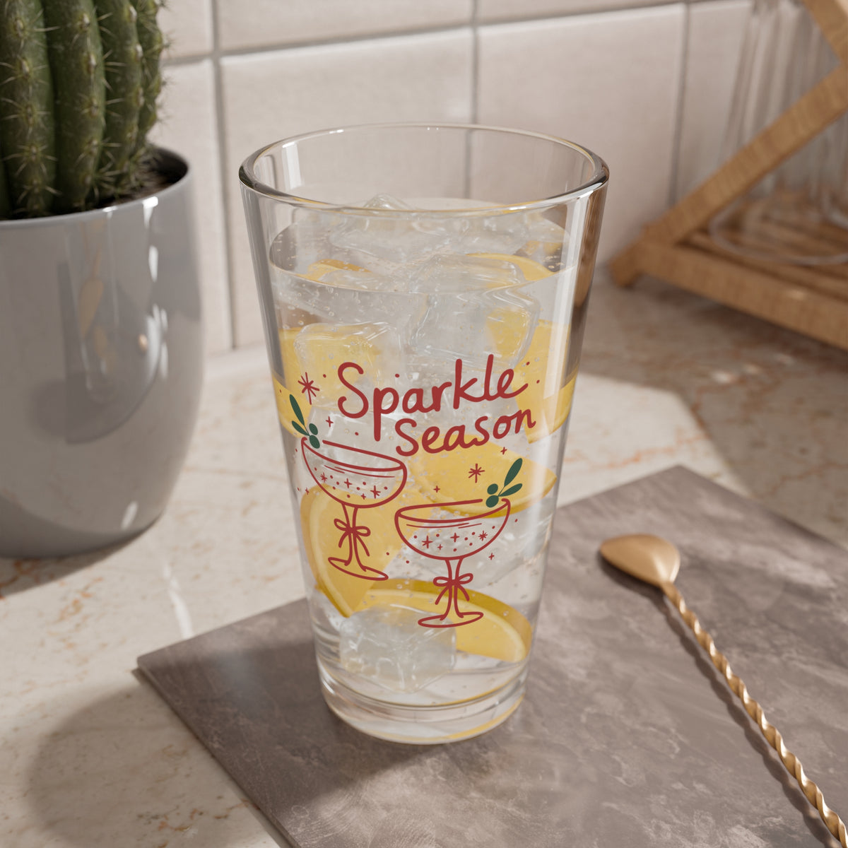 Sparkle Season Mixing Glass Gift For Best Friend Christmas Cocktail Cup Present For Cousin Festive – product image 6