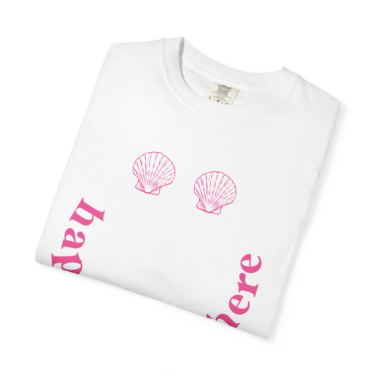 Summer Seashell T Shirt Gift For Her Happy To Be Here Tee Beach Vacation Outfit Coastal Shirt Pink – product image 3