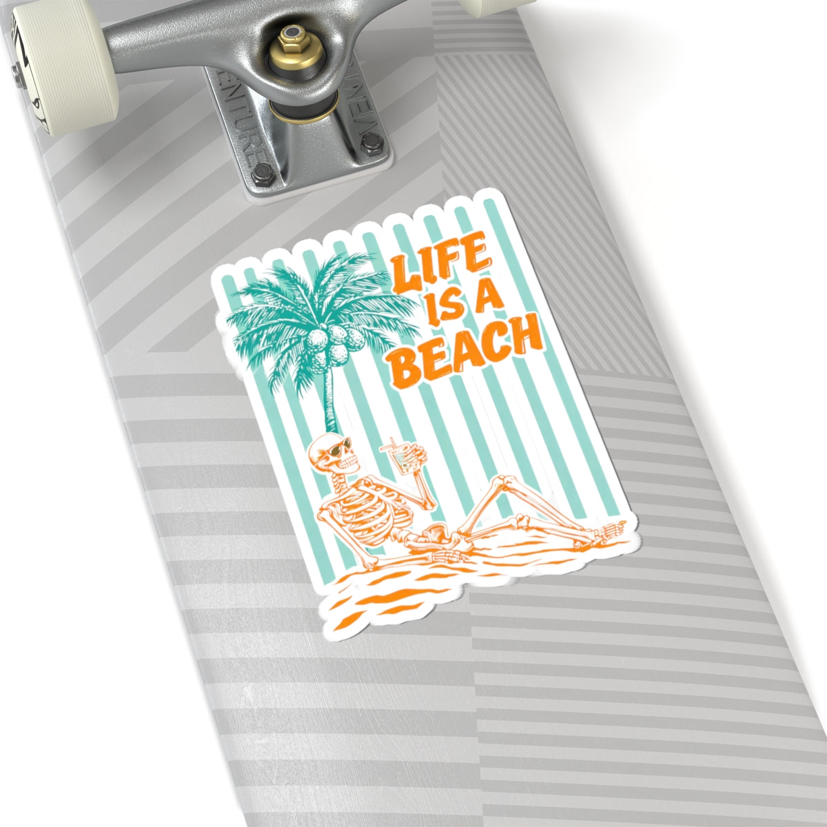 Summerween Decal Beach Lover Gift Tropical Vacation Sticker Skeleton Art Coastal Aesthetic Gift For – product image 3