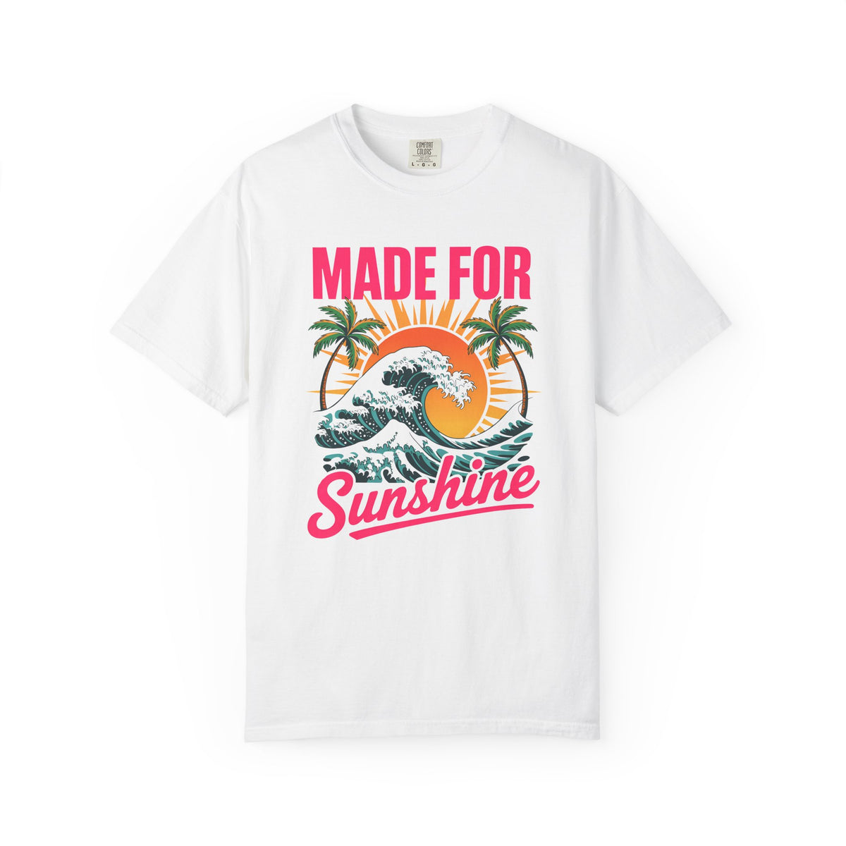 Sunshine Wave T Shirt Tropical Palm Sunset Tee Beach Vacation Gift For Sister Retro Surf Clothing