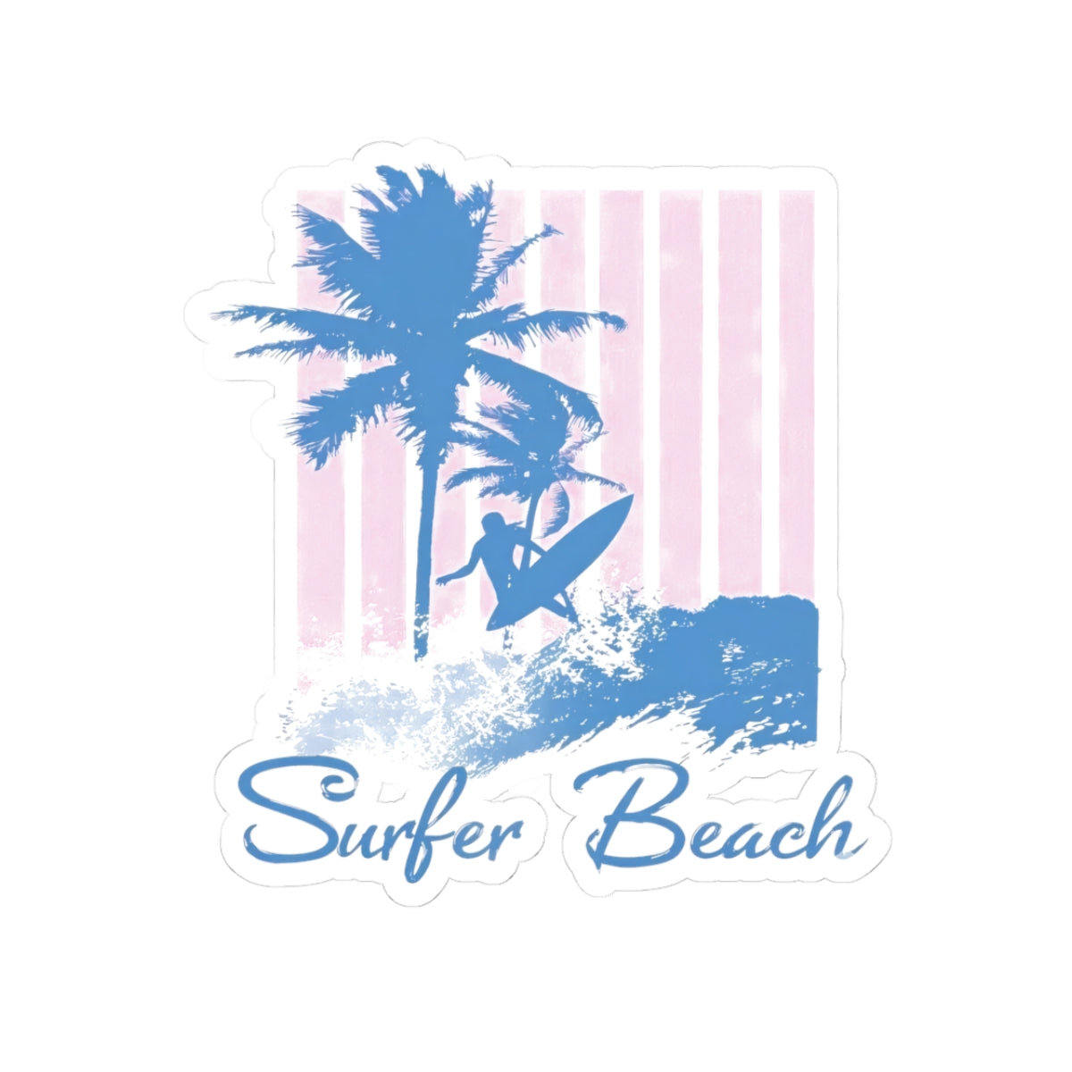 Surfer Beach Sticker For Surfboard Gift For Surfer Coastal Wave Decal Beach Lover Gift Sticker For