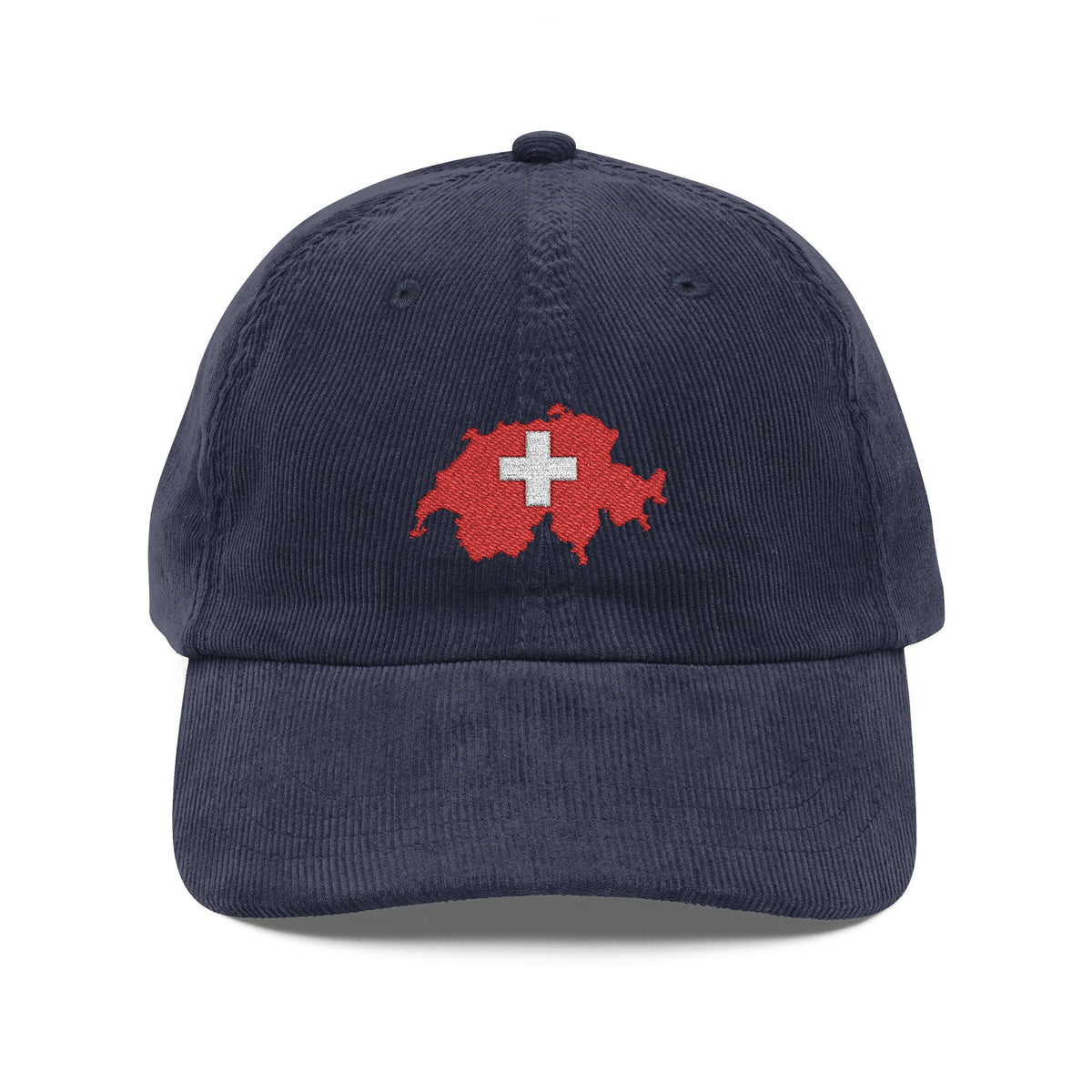 Switzerland Embroidered Corduroy Hat Swiss Flag Cap Travel Souvenir Gift Alpine Style Outfit Casual