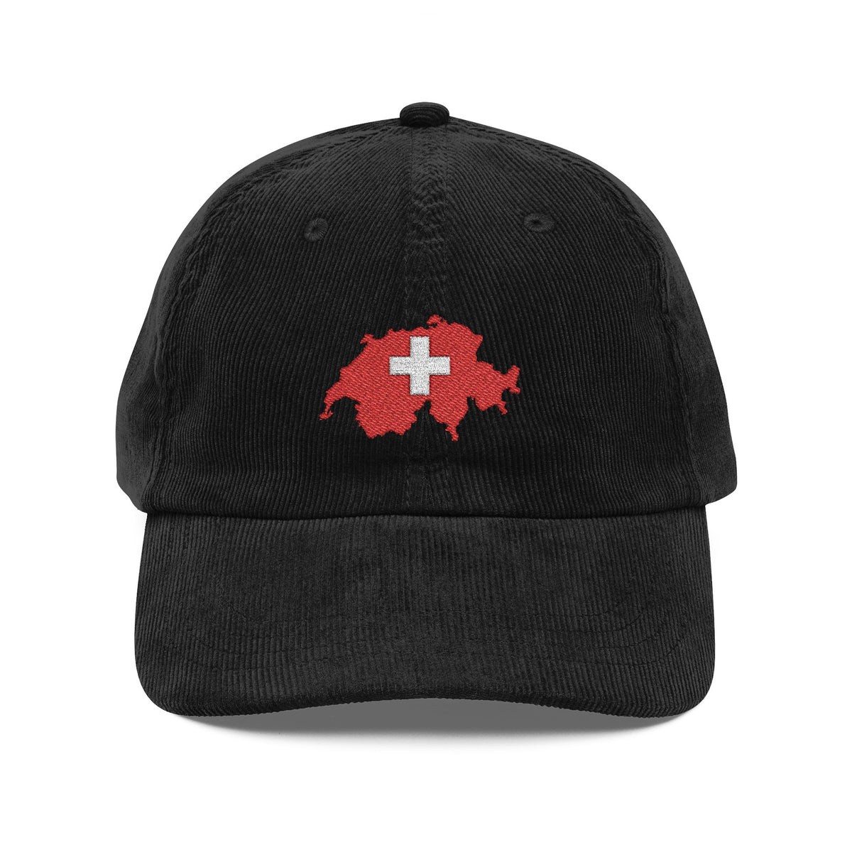 Switzerland Embroidered Corduroy Hat Swiss Flag Cap Travel Souvenir Gift Alpine Style Outfit Casual – product image 2