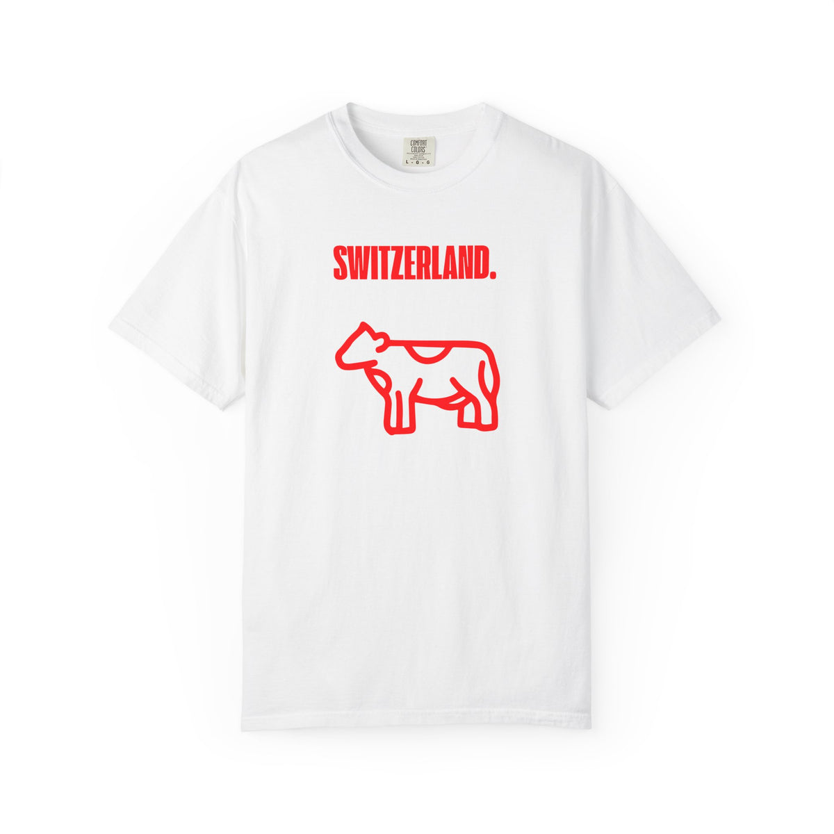 Switzerland Graphic T Shirt Gift For Traveler Swiss Travel Shirt Minimal Alpine Souvenir Tee Red Cow – product image 2