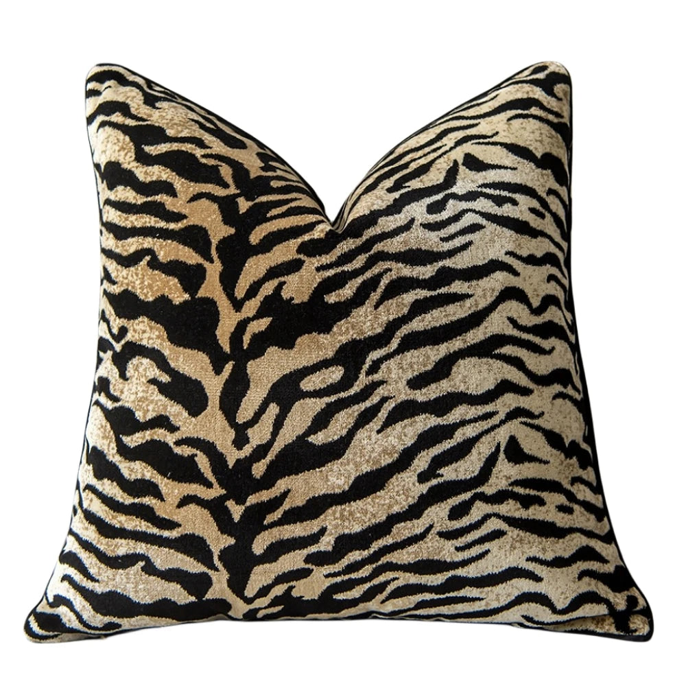 tiger velvet flocked cushion cover alternate product view