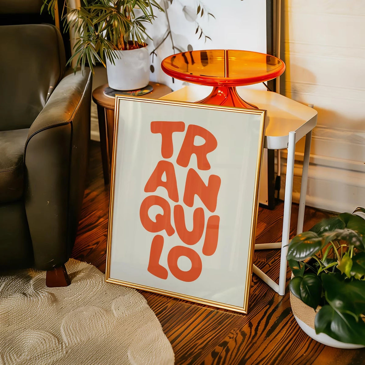 Tranquilo Typography Wall Art - detail view