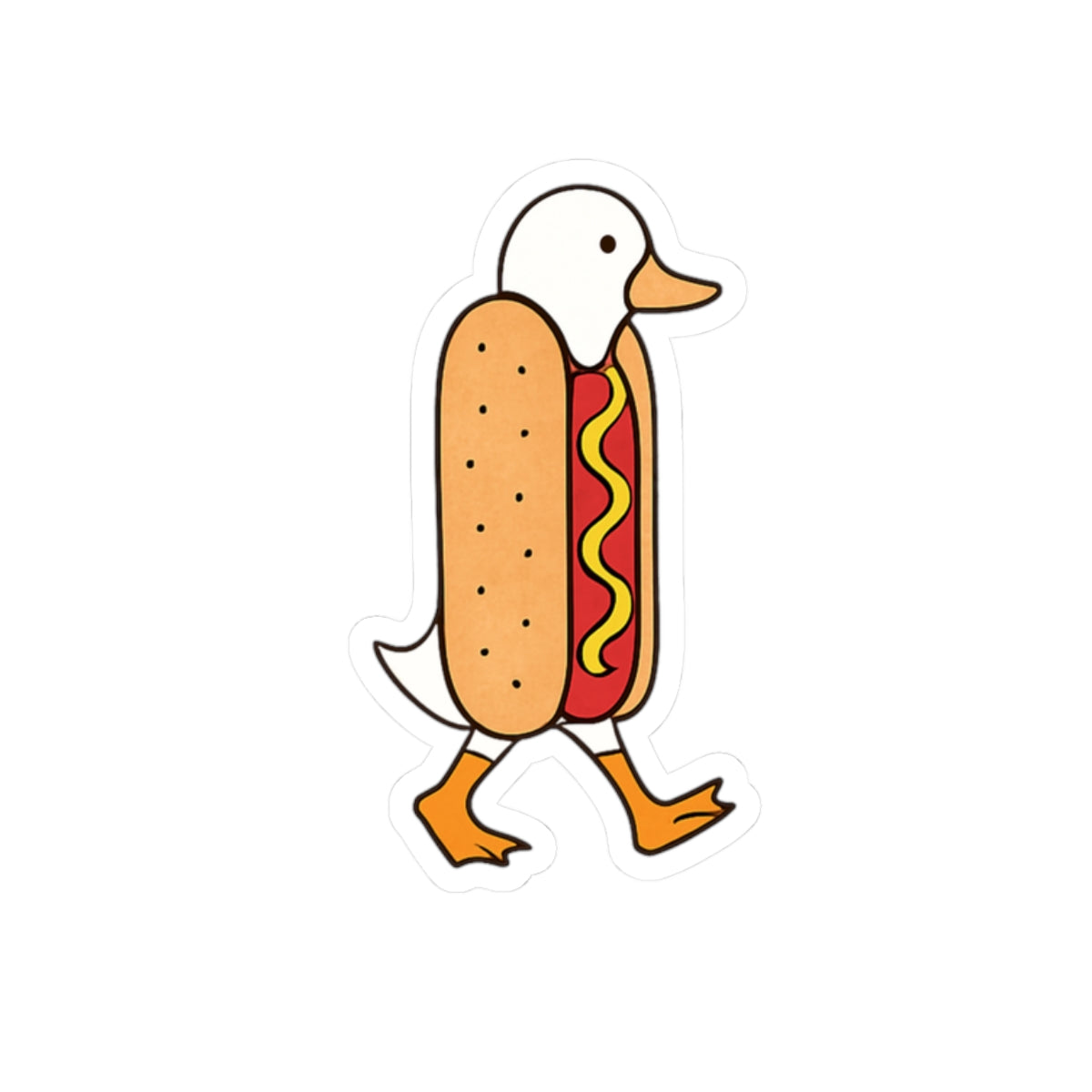 Trendy Sticker Hot Dog Goose Vinyl For Foodie Gift Lover Cute Goose Meme Decal For Water Bottle