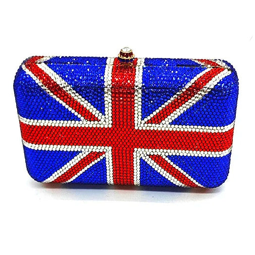 union jack crystal clutch bag uk flag evening purse british travel gift styled product view