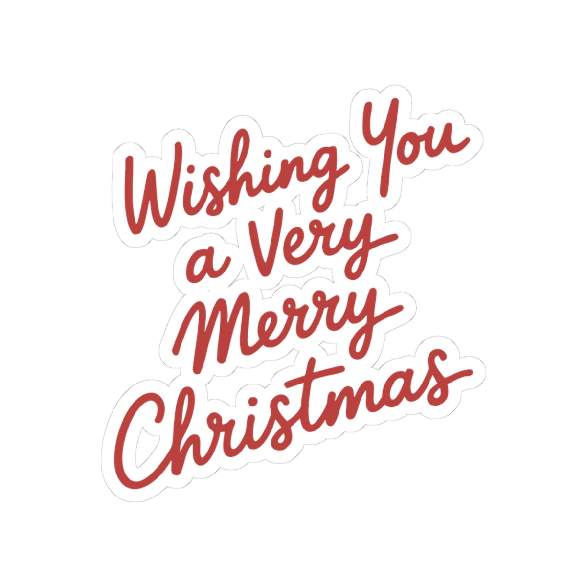 Very Merry Christmas Sticker Gift For Neighbor Holiday Script Decal Present For Cousin Red Vinyl