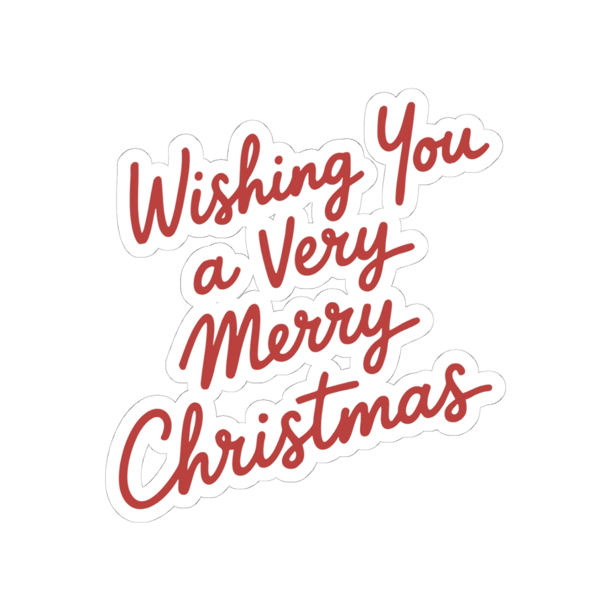 Very Merry Christmas Sticker Gift For Neighbor Holiday Script Decal Present For Cousin Red Vinyl – product image 2