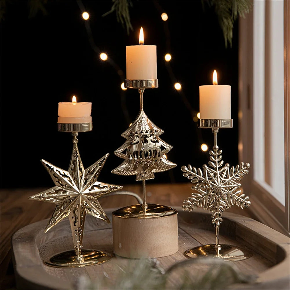 Vintage Candle Holders Christmas Iron Art Candlestick For Home Xmas product image 2