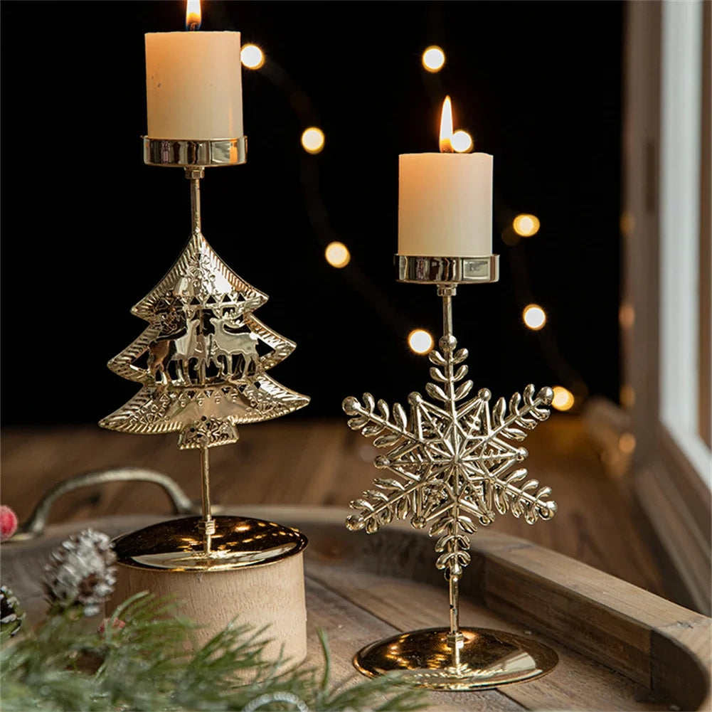 Vintage Candle Holders Christmas Iron Art Candlestick For Home Xmas product image 3