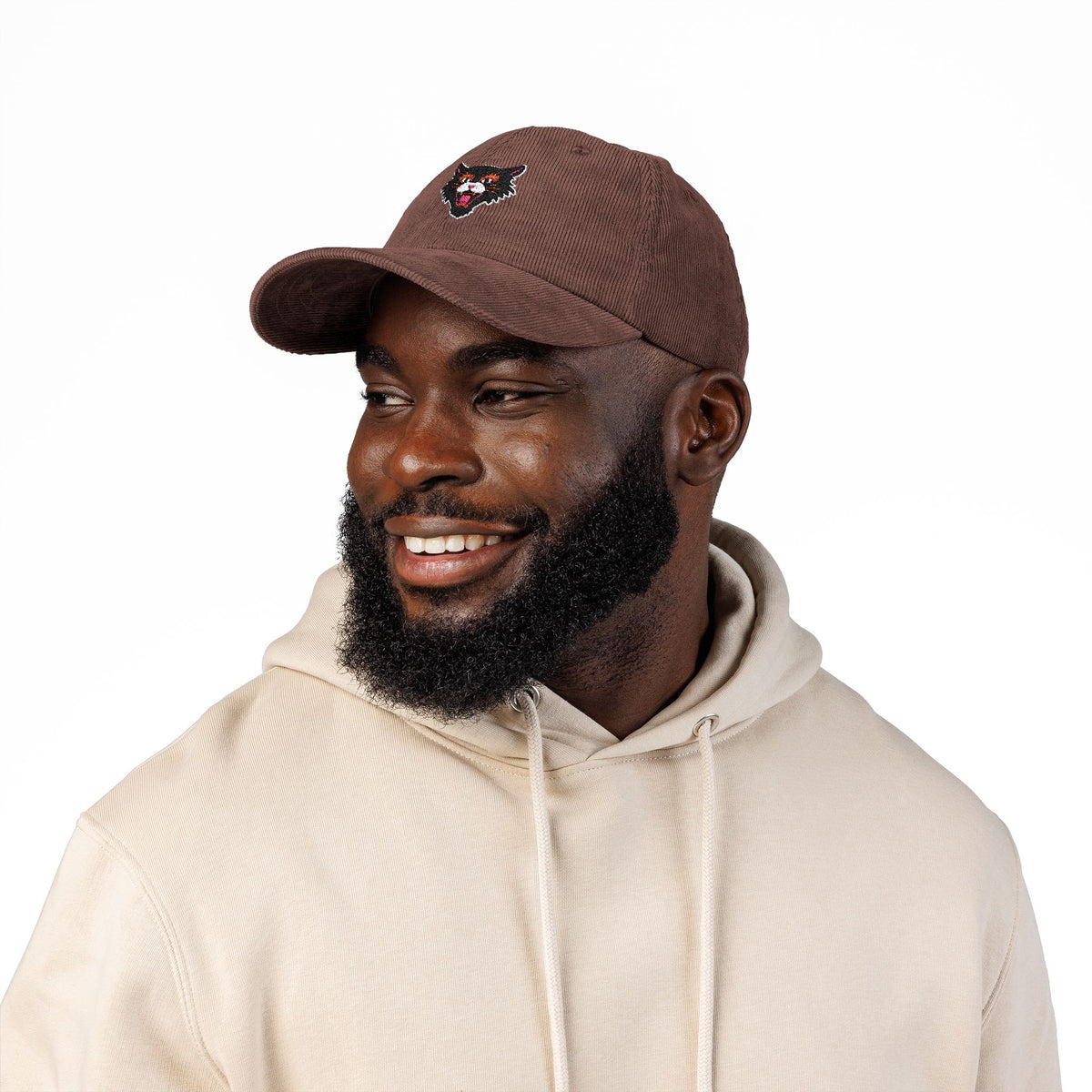 Vintage Corduroy Cat Hat For Alternative Fashion Brown Cap Embroidered Black Kitty Cap For Rock Music – product image 10