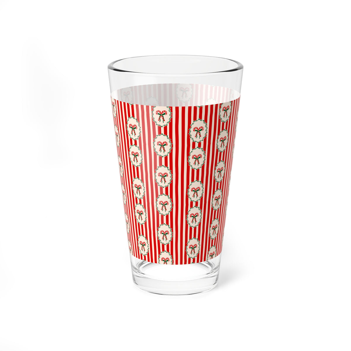 Vintage Wreath Mixing Glass Gift For Couple Candy Cane Stripe Barware Christmas Cocktail Present – product image 2