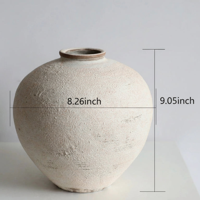 wabi sabi ceramic vase rustic pottery flower vessel neutral living detail product view