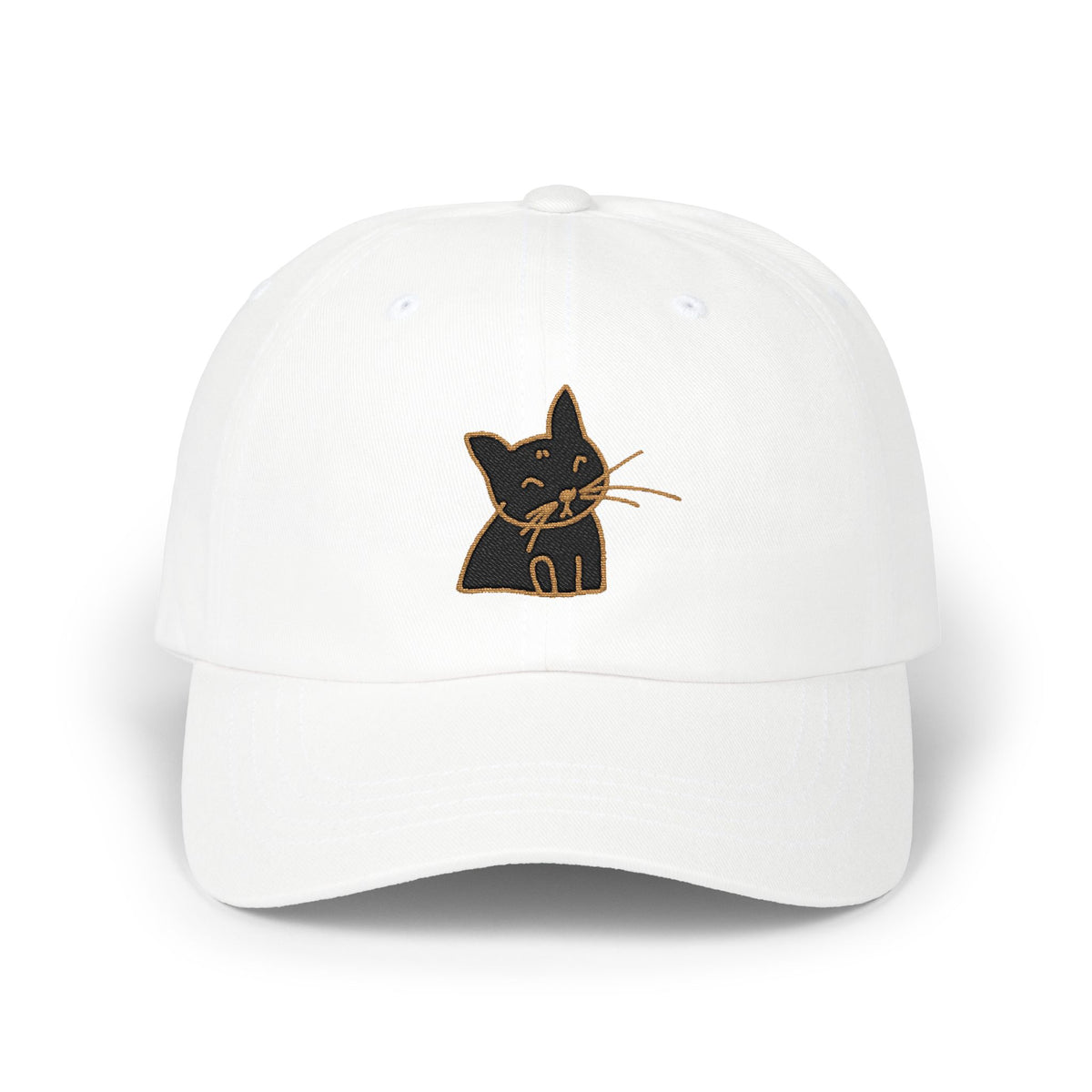 White Cat Embroidered Hat Gift For Cat Mom Gift For Cat Lover Minimal Aesthetic Cap Summer Outfit Hat
