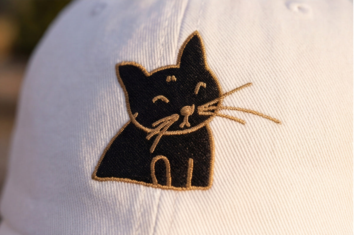 White Cat Embroidered Hat Gift For Cat Mom Gift For Cat Lover Minimal Aesthetic Cap Summer Outfit Hat – product image 14