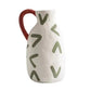 white green leaf ceramic pitcher vase product detail view