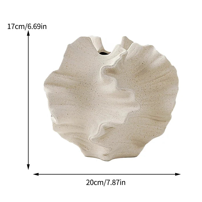 white organic textured ceramic vase sculptural decor alternate product view