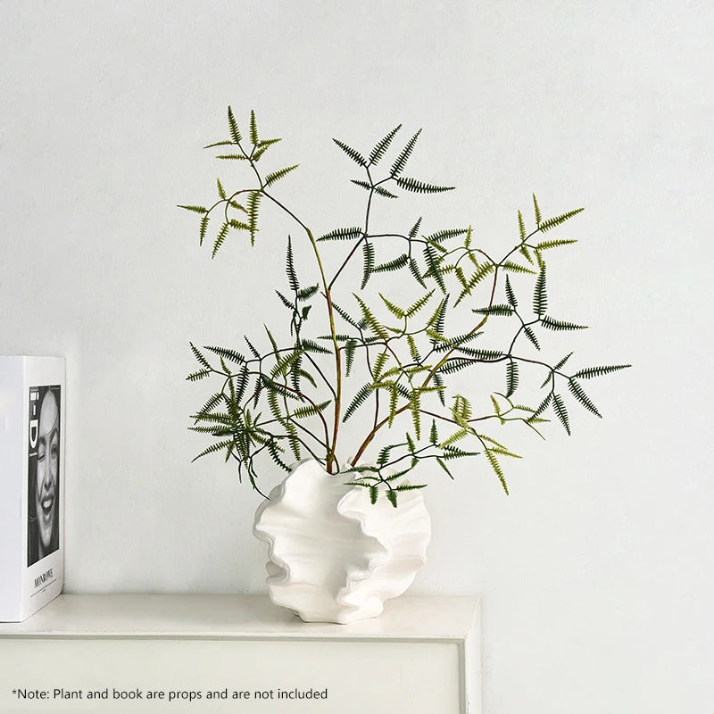 white organic textured ceramic vase sculptural decor detail product view
