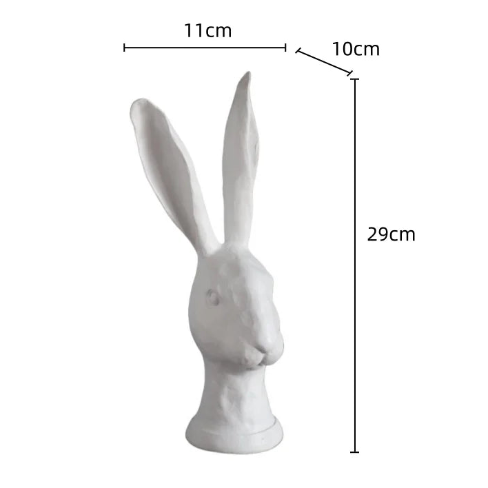 rabbit head resin sculpture styled product view