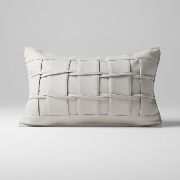 white woven lumbar cover home decor main product view