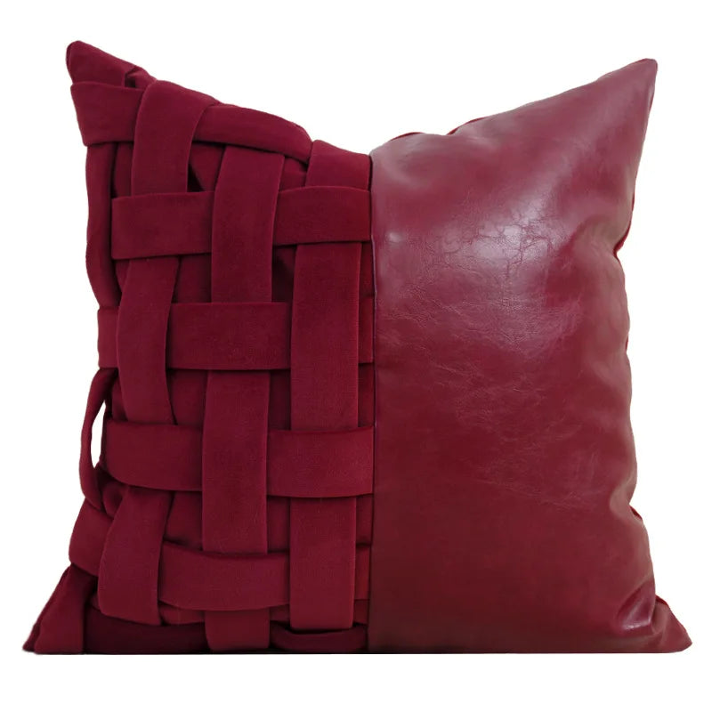 wine red geometric cover home decor alternate product view