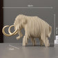 wood look mammoth sculpture striped elephant figurine animal home decor product view 6