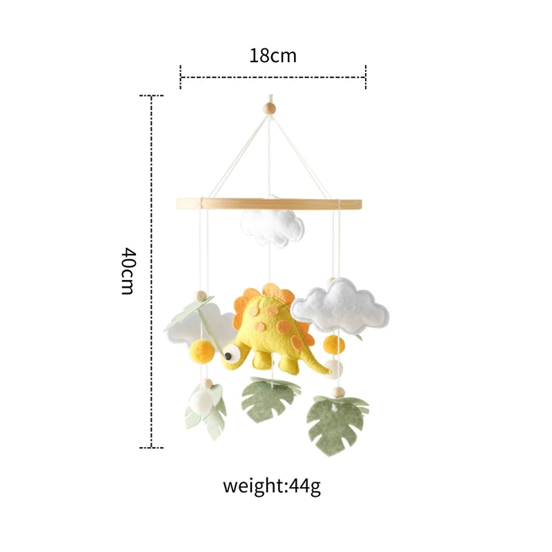 Wooden dinosaur nursery mobile main product view