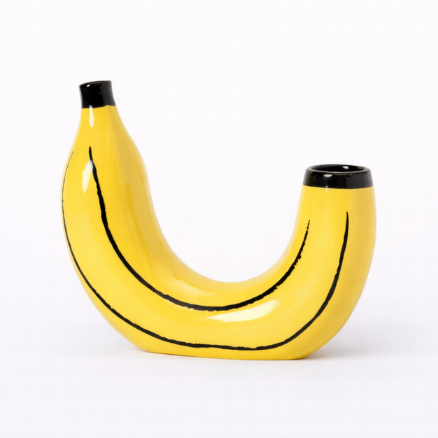 yellow banana resin vase main product view